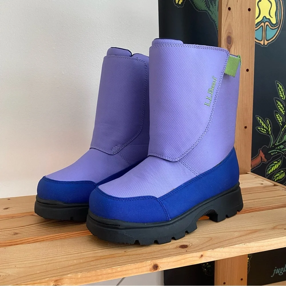 L.L. Bean Purple Retro Colorblock Insulated Waterproof Winter Snow Boots 4